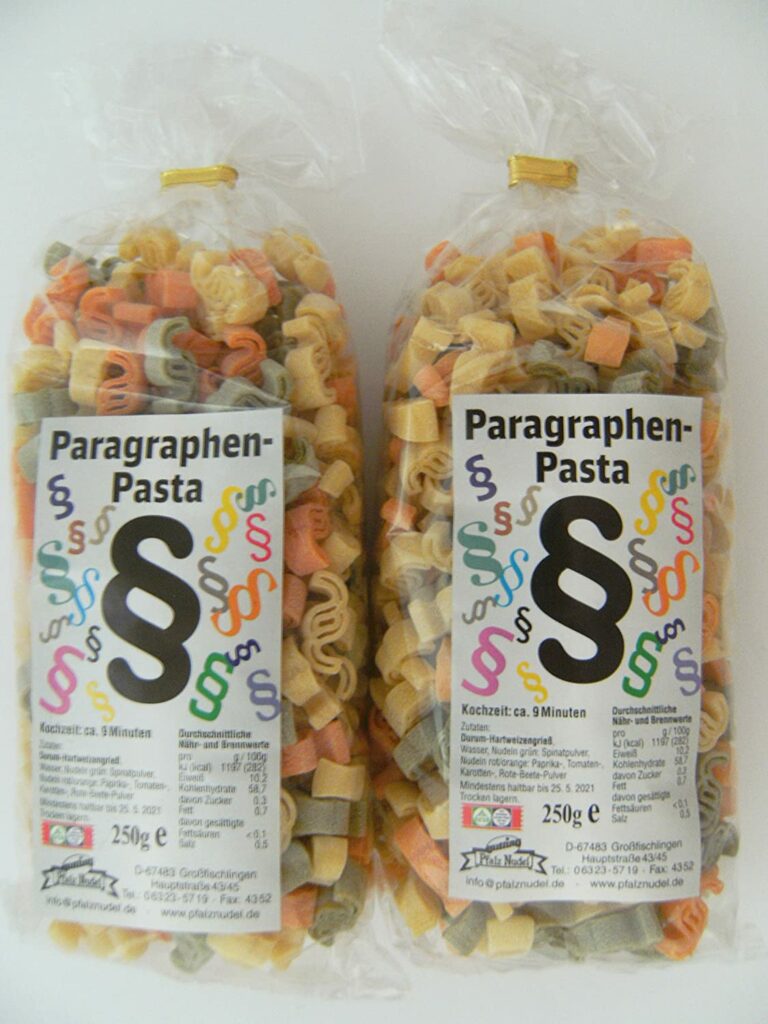 Paragraphen aus Nudelteig